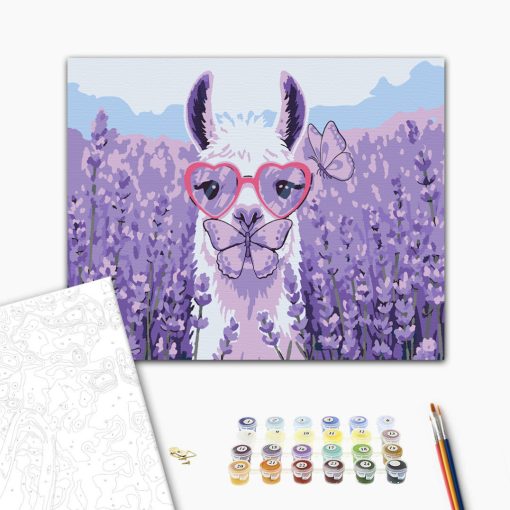 LevenduLáma - Számfestő készlet kereten 40x50