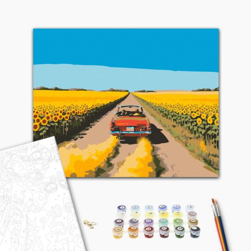 Úton a nyárba - Számfestő készlet kereten 40x50