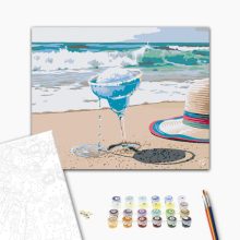 Hűsítő kékség - Számfestő készlet kereten 40x50