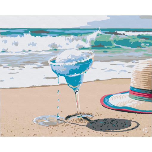 Hűsítő kékség - Számfestő készlet kereten 40x50