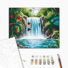 Trópusi kaland - Számfestő készlet kereten 40x50