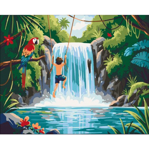 Trópusi kaland - Számfestő készlet kereten 40x50