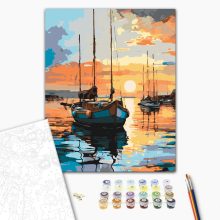 Szélcsend a horizonton - Számfestő készlet kereten 40x50