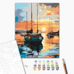 Szélcsend a horizonton - Számfestő készlet kereten 40x50