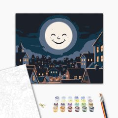 Jó éjt, Hold! - Számfestő készlet kereten 40x50