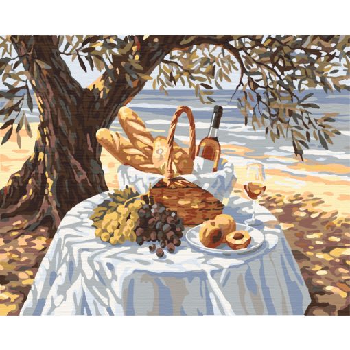 Piknik a parton - Számfestő készlet kereten 40x50