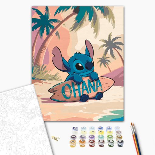 Pihi a pálmafák alatt - Számfestő készlet kereten 40x50