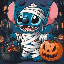 Halloweeni cukiság - Számfestő készlet kereten 40x40