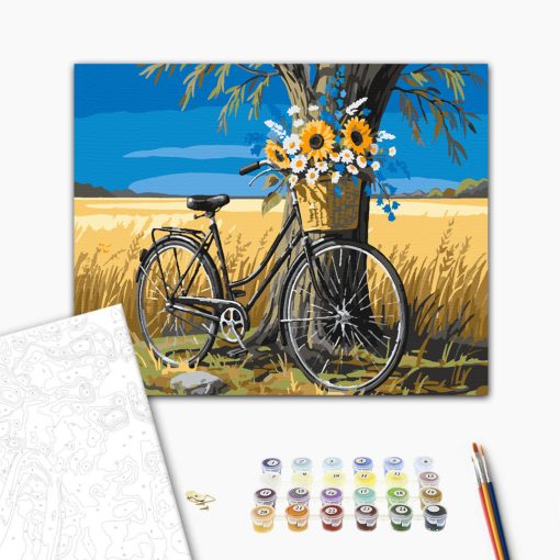 Pihenő a mezőn - Számfestő készlet kereten 40x50