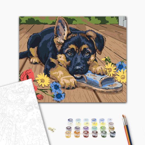 Délutáni rágcsa - Számfestő készlet kereten 40x50