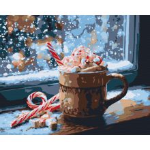 Karácsonyi kakaó 1 - Számfestő készlet kereten 40x50