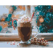 Karácsonyi kakaó 2 - Számfestő készlet kereten 40x50