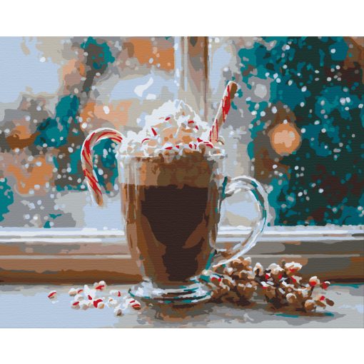 Karácsonyi kakaó 2 - Számfestő készlet kereten 40x50