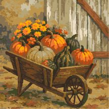 Tökjó őszi kosár - Számfestő készlet kereten 40x40