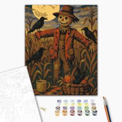 Őszi madárijesztő - Számfestő készlet kereten 40x50