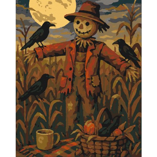 Őszi madárijesztő - Számfestő készlet kereten 40x50