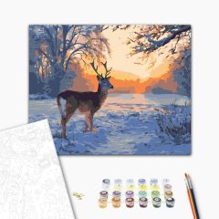 Téli csend - Számfestő készlet kereten 40x50