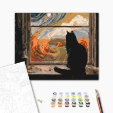 Őszi elmélkedés - Számfestő készlet kereten 40x50