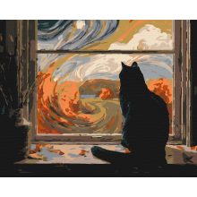 Őszi elmélkedés - Számfestő készlet kereten 40x50