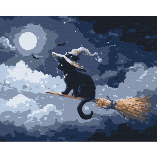 Boszorkánycica - Számfestő készlet kereten 40x50