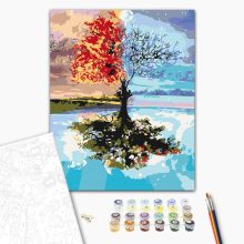 Négy évszak - Számfestő készlet kereten 40x50