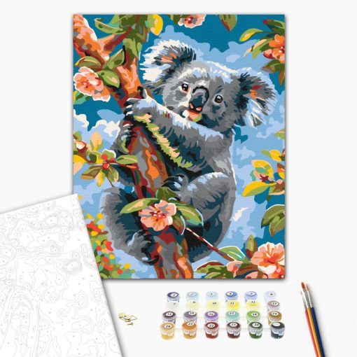 Koala úr - Számfestő készlet kereten 40x50