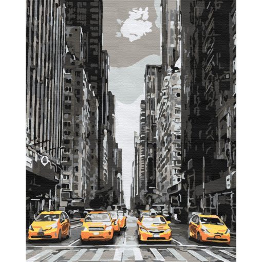 Taxi New Yorkban - Számfestő készlet kereten 40x50