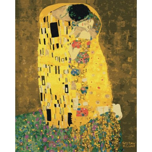 Csók - Gustav Klimt - Számfestő készlet kereten 40x50