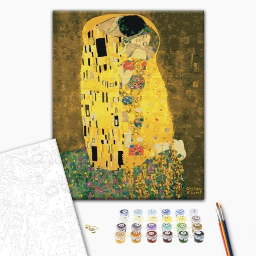 A Csók - Gustav Klimt - Számfestő készlet kereten 40x50