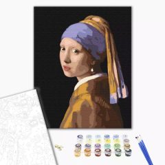   Leány gyöngy fülbevalóval - Vermeer - Számfestő készlet kereten 40x50