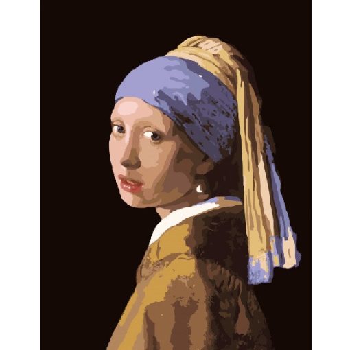 Leány gyöngy fülbevalóval - Vermeer - Számfestő készlet kereten 40x50