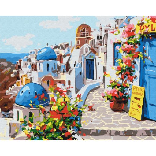 Nyár Santoriniben - Számfestő készlet kereten 40x50_