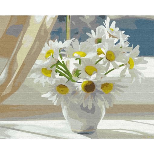 Kamillák vázában - Számfestő készlet kereten 40x50