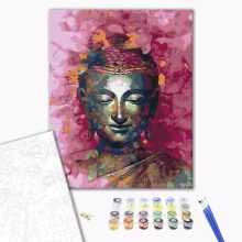 Buddha mellszobra - Számfestő készlet kereten 40x50