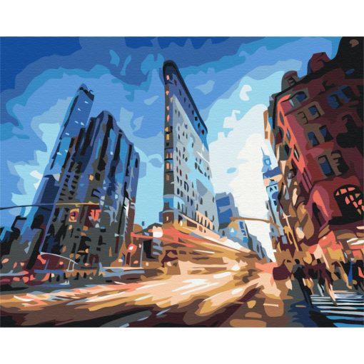 Városi élet - Számfestő készlet kereten 40x50