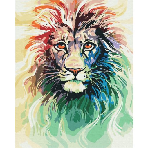 Tündöklő oroszlán - Számfestő készlet kereten 40x50_