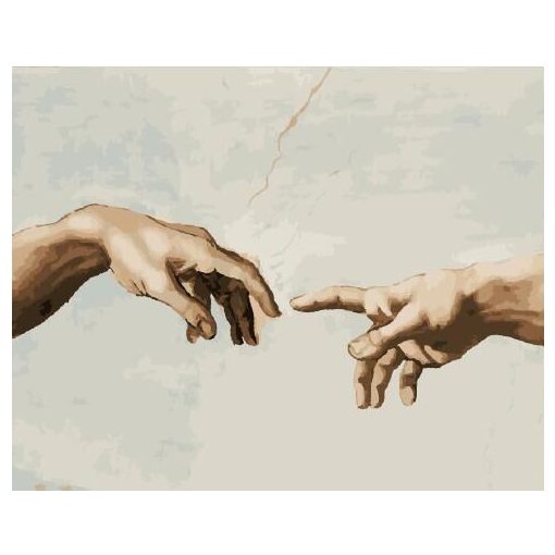 Ádám teremtése (részlet) - Michelangelo - Számfestő készlet kereten 40x50