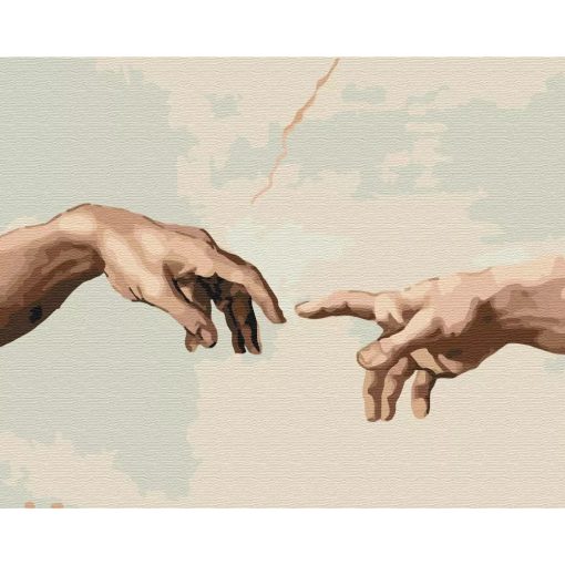 Ádám teremtése (részlet) - Michelangelo - Számfestő készlet kereten 40x50