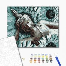 Meditáló Buddha - Számfestő készlet kereten 40x50