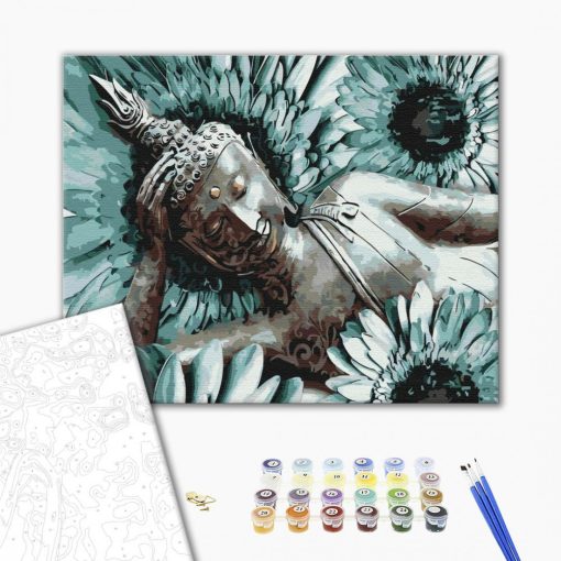 Meditáló Buddha - Számfestő készlet kereten 40x50