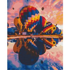   Hőlégballon találkozó - Számfestő készlet kereten 40x50