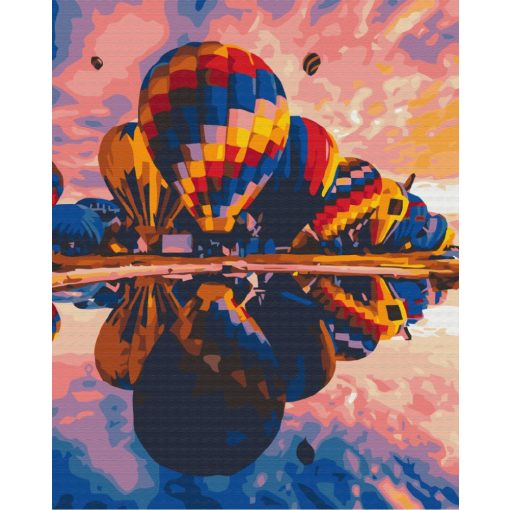 Hőlégballon találkozó - Számfestő készlet kereten 40x50