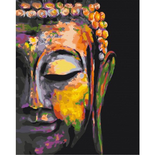 Színes Buddha - Számfestő készlet kereten 40x50