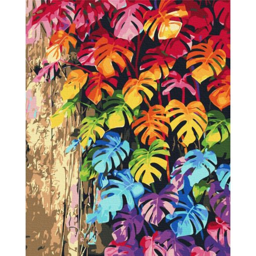 Színes levelek - Számfestő készlet kereten 40x50