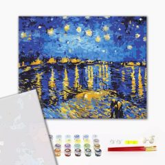   Csillagos éj a Rhone fölött - Van Gogh - Számfestő készlet kereten 40x50