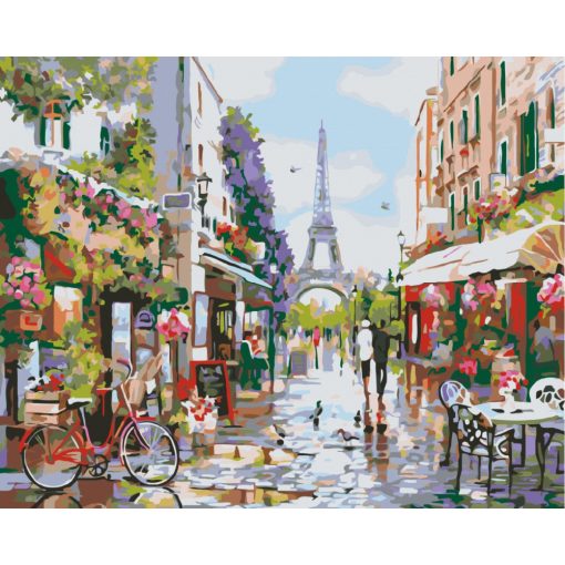 Párizsi hangulat - Számfestő készlet kereten 40x50_