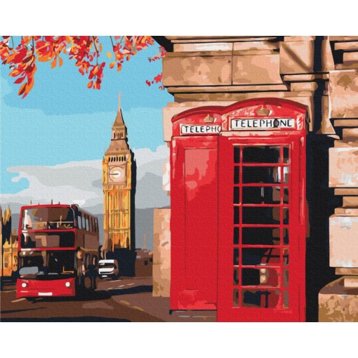 Londoni sarok - Számfestő készlet kereten 40x50