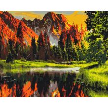 Naplemente a völgyben - Számfestő készlet kereten 40x50