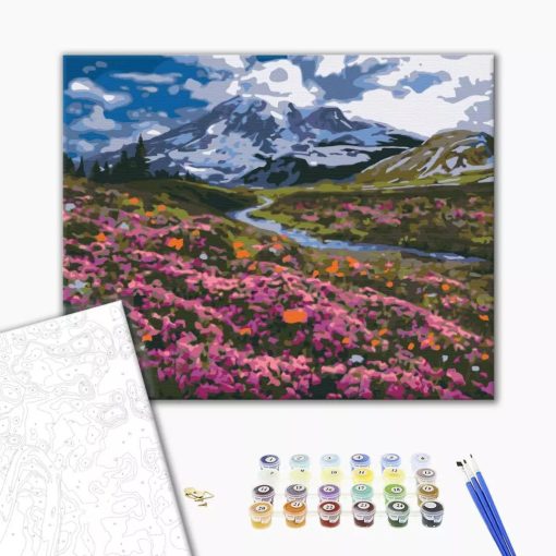 Alpesi mező - Számfestő készlet kereten 40x50