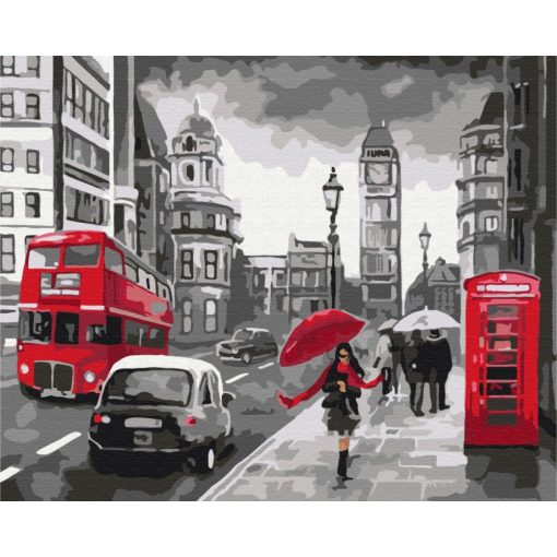 Esős London - Számfestő készlet kereten 40X50